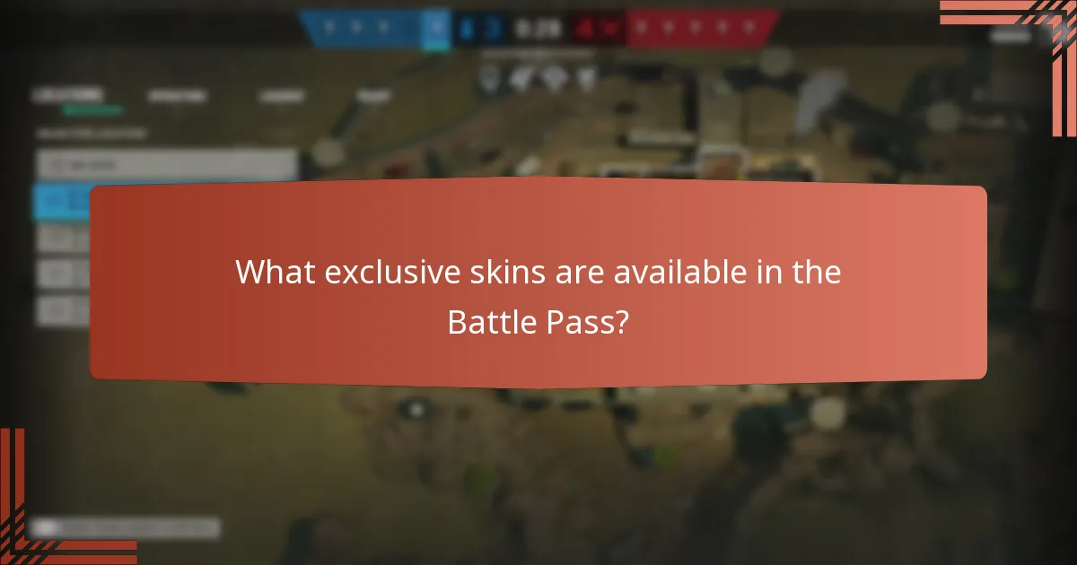 What exclusive skins are available in the Battle Pass?