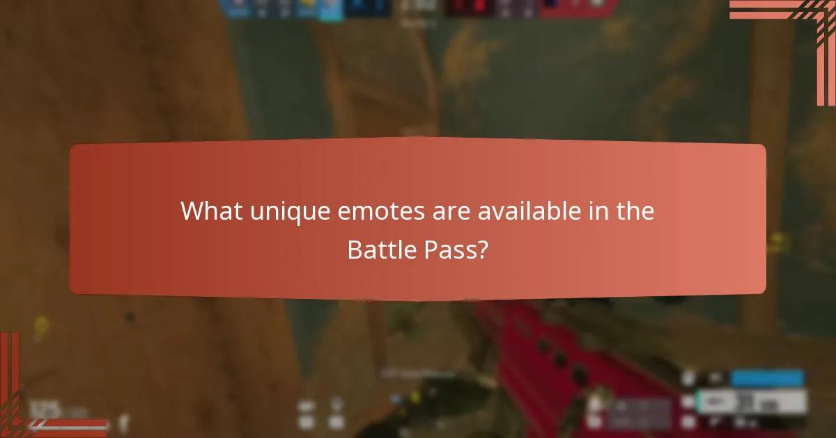 What unique emotes are available in the Battle Pass?
