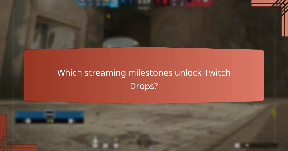 Which streaming milestones unlock Twitch Drops?